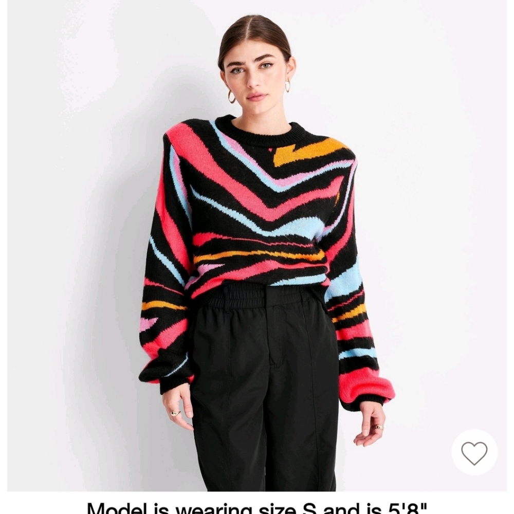 FUTURE COLLECTIVE Abstract Striped Crewneck Sweater
